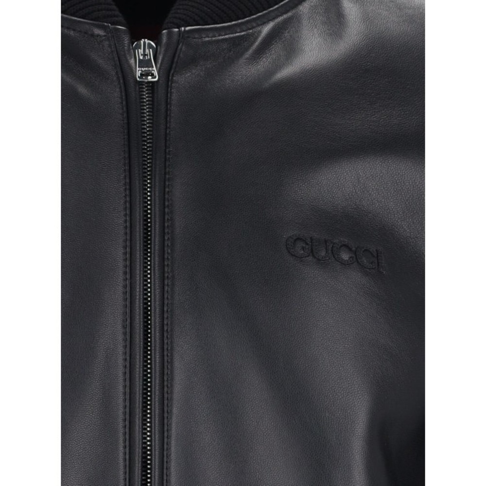 Gucci Leather Bomber Jacket – Black - NWT - Picture 4 of 5
